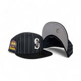Black Pinstripe Seattle Mariners Gray Bottom 30th Anniversary Side Patch New Era Fitted