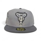 Light Gray Arizona Diamondbacks Storm Gray Visor Gray Bottom 1998 Inaugural Season Side Patch New Era 59Fifty Fitted