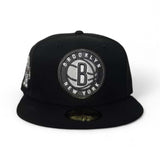 Black Brooklyn Nets Gray Bottom Established 2012 Side Patch New Era 59Fifty Fitted