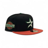 Black Houston Astros Orange Visor Gray Bottom 2005 World Series Side Patch New Era 59Fifty Fitted