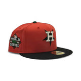 Orange Upside Down Houston Astros Black Visor Gray Bottom 2022 World Series Side Patch New Era 59Fifty Fitted