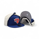 Royal Blue New York Knicks Gray Bottom Dog Ear Flap New Era 59Fifty Fitted