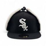 Black Chicago White Sox Gray Bottom Dog Ear Flap New Era 59Fifty Fitted
