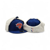 Royal Blue New York Knicks Gray Bottom Dog Ear Flap New Era 59Fifty Fitted