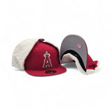 Red Los Angeles Angels Gray Bottom Dog Ear Flap New Era 59Fifty Fitted