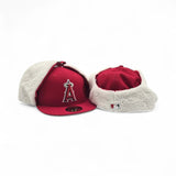 Red Los Angeles Angels Gray Bottom Dog Ear Flap New Era 59Fifty Fitted