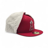 Red Los Angeles Angels Gray Bottom Dog Ear Flap New Era 59Fifty Fitted