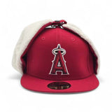 Red Los Angeles Angels Gray Bottom Dog Ear Flap New Era 59Fifty Fitted
