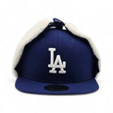 Royal Blue Los Angeles Dodgers Gray Bottom Dog Ear Flap New Era 59Fifty Fitted