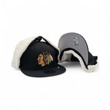 Black Chicago Blackhawks Gray Bottom Dogear New Era 59Fifty Fitted