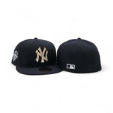 Navy Blue New York Yankees Gold Crystal Diamond Rhinestone Gray Bottom 2000 World Series Side Patch New Era Fitted