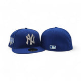 Royal Blue New York Yankees Silver Crystal Diamond Rhinestone Gray Bottom 2009 World Series Side Patch New Era Fitted