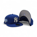 Royal Blue New York Yankees Silver Crystal Diamond Rhinestone Gray Bottom 2009 World Series Side Patch New Era Fitted
