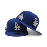 Royal Blue Los Angeles Dodgers Silver Crystal Diamond Rhinestone Gray Bottom 2024 World Series Side Patch New Era Fitted