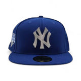 Royal Blue New York Yankees Silver Crystal Diamond Rhinestone Gray Bottom 2009 World Series Side Patch New Era Fitted