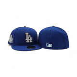 Royal Blue Los Angeles Dodgers Silver Crystal Diamond Rhinestone Gray Bottom 2024 World Series Side Patch New Era Fitted