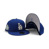 Royal Blue Los Angeles Dodgers Silver Crystal Diamond Rhinestone Gray Bottom 2024 World Series Side Patch New Era Fitted