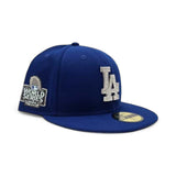 Royal Blue Los Angeles Dodgers Silver Crystal Diamond Rhinestone Gray Bottom 2024 World Series Side Patch New Era Fitted