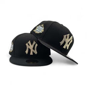 Black New York Yankees Gold Crystal Diamond Rhinestone Gray Bottom 1999 World Series Side Patch New Era Fitted