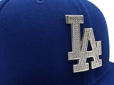 Royal Blue Los Angeles Dodgers Silver Crystal Diamond Rhinestone Gray Bottom 2024 World Series Side Patch New Era Fitted