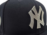 Navy Blue New York Yankees Silver Crystal Diamond Rhinestone Gray Bottom 1949 World Series Side Patch New Era Fitted