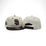 Off White San Diego Padres Brown Visor Gray Bottom 50th Anniversary Side Patch New Era Mascot Pin 9Fifty Snapback