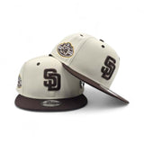 Off White San Diego Padres Brown Visor Gray Bottom 50th Anniversary Side Patch New Era Mascot Pin 9Fifty Snapback