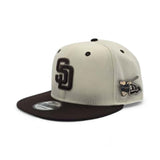 Off White San Diego Padres Brown Visor Gray Bottom 50th Anniversary Side Patch New Era Mascot Pin 9Fifty Snapback