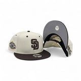 Off White San Diego Padres Brown Visor Gray Bottom 50th Anniversary Side Patch New Era Mascot Pin 9Fifty Snapback