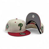 Off White Philadelphia Phillies Red Visor Gray Bottom 100th Anniversary Side Patch New Era Mascot Pin 9Fifty Snapback