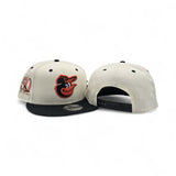 Off White Baltimore Orioles Black Visor Gray Bottom 50th Anniversary Side Patch New Era Mascot Pin 9Fifty Snapback