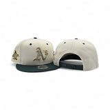 Off White Oakland Athletics Dark Green Visor Gray Bottom 30th Anniversary Side Patch New Era Mascot Pin 9Fifty Snapback
