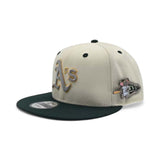 Off White Oakland Athletics Dark Green Visor Gray Bottom 30th Anniversary Side Patch New Era Mascot Pin 9Fifty Snapback