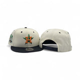 Off White Houston Astros Navy Blue Visor Gray Bottom 50th Anniversary Side Patch New Era Mascot Pin 9Fifty Snapback