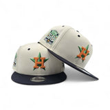 Off White Houston Astros Navy Blue Visor Gray Bottom 50th Anniversary Side Patch New Era Mascot Pin 9Fifty Snapback