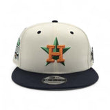 Off White Houston Astros Navy Blue Visor Gray Bottom 50th Anniversary Side Patch New Era Mascot Pin 9Fifty Snapback