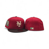 Red New York Mets Brown Visor Green Bottom 1969 World Series Side Patch New Era 59Fifty Fitted