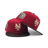 Red New York Mets Brown Visor Green Bottom 1969 World Series Side Patch New Era 59Fifty Fitted