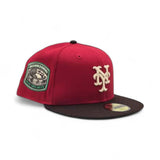Red New York Mets Brown Visor Green Bottom 1969 World Series Side Patch New Era 59Fifty Fitted
