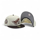 Off White Los Angeles Angels Brown Visor Gray Bottom 40th Anniversary Side Patch New Era 59Fifty Fitted