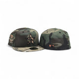 Woodland Camo Houston Astros Real Tree Visor Gray Bottom 20th Anniversary Side patch New Era 59Fifty Fitted