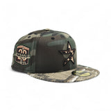 Woodland Camo Houston Astros Real Tree Visor Gray Bottom 20th Anniversary Side patch New Era 59Fifty Fitted