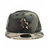 Woodland Camo Houston Astros Real Tree Visor Gray Bottom 20th Anniversary Side patch New Era 59Fifty Fitted