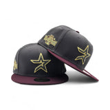 Dark Gray Houston Astros Maroon Visor Black Bottom 2004 All Star Game Side Patch New Era 59Fifty Fitted