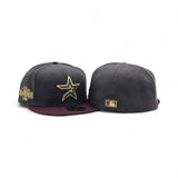 Dark Gray Houston Astros Maroon Visor Black Bottom 2004 All Star Game Side Patch New Era 59Fifty Fitted