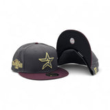 Dark Gray Houston Astros Maroon Visor Black Bottom 2004 All Star Game Side Patch New Era 59Fifty Fitted