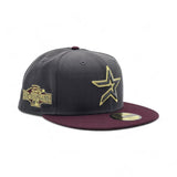 Dark Gray Houston Astros Maroon Visor Black Bottom 2004 All Star Game Side Patch New Era 59Fifty Fitted