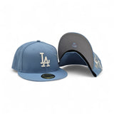 Sky Blue Los Angeles Dodgers Gray Bottom Hummingbird City Art Side Patch New Era 59Fifty Fitted