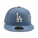 Sky Blue Los Angeles Dodgers Gray Bottom Hummingbird City Art Side Patch New Era 59Fifty Fitted
