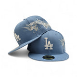 Sky Blue Los Angeles Dodgers Gray Bottom Hummingbird City Art Side Patch New Era 59Fifty Fitted